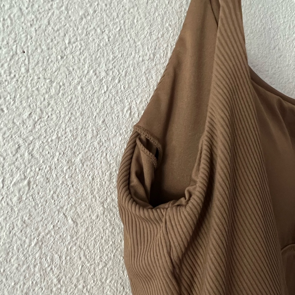 {Zara} Brand New Brown Ribbed One Piece. - Picture 6 of 9